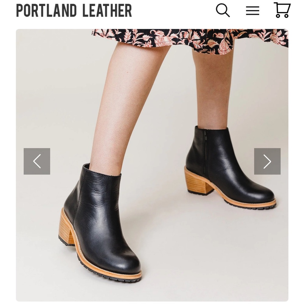 Portland Leather Ankle Bootie in Black